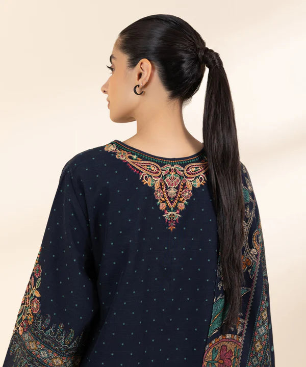 3 Piece - Embroidered Khaddar Suit