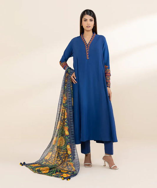 3 Piece - Embroidered Arabic Lawn Suit